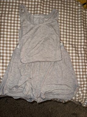 Tommy John Heather Light Gray Tank Top(L) and Shorts(S) Pajama Set